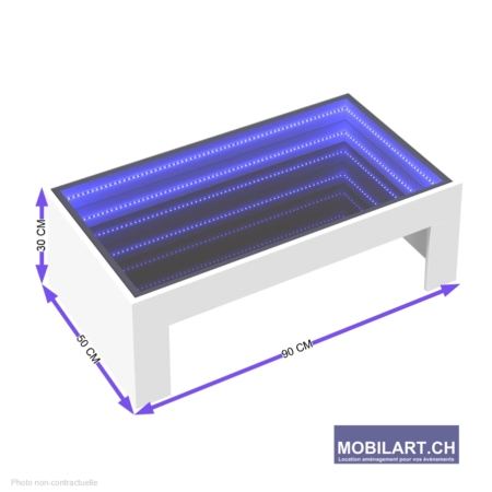 table basse rectangle led