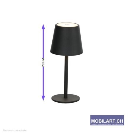 Lampe de table noire 20cm - En location